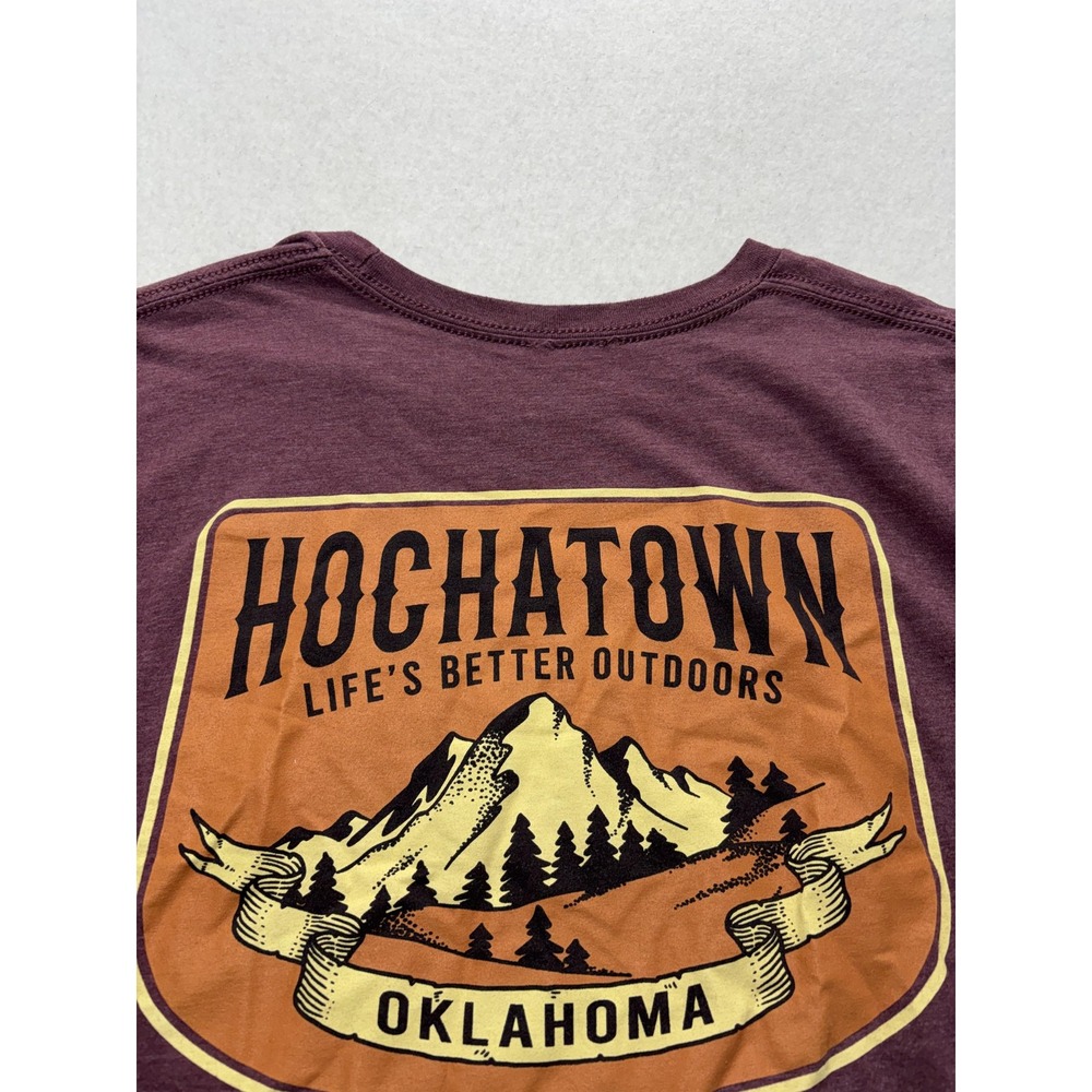 Hochatown Oklahoma Shirt Mens Large Purple Mountain Graphic Double Sided Tee - Picture 4 of 9